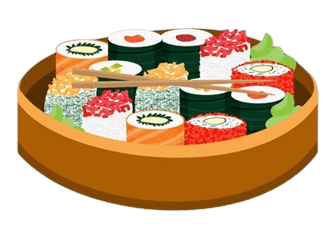 Japanese sushi in a bowl